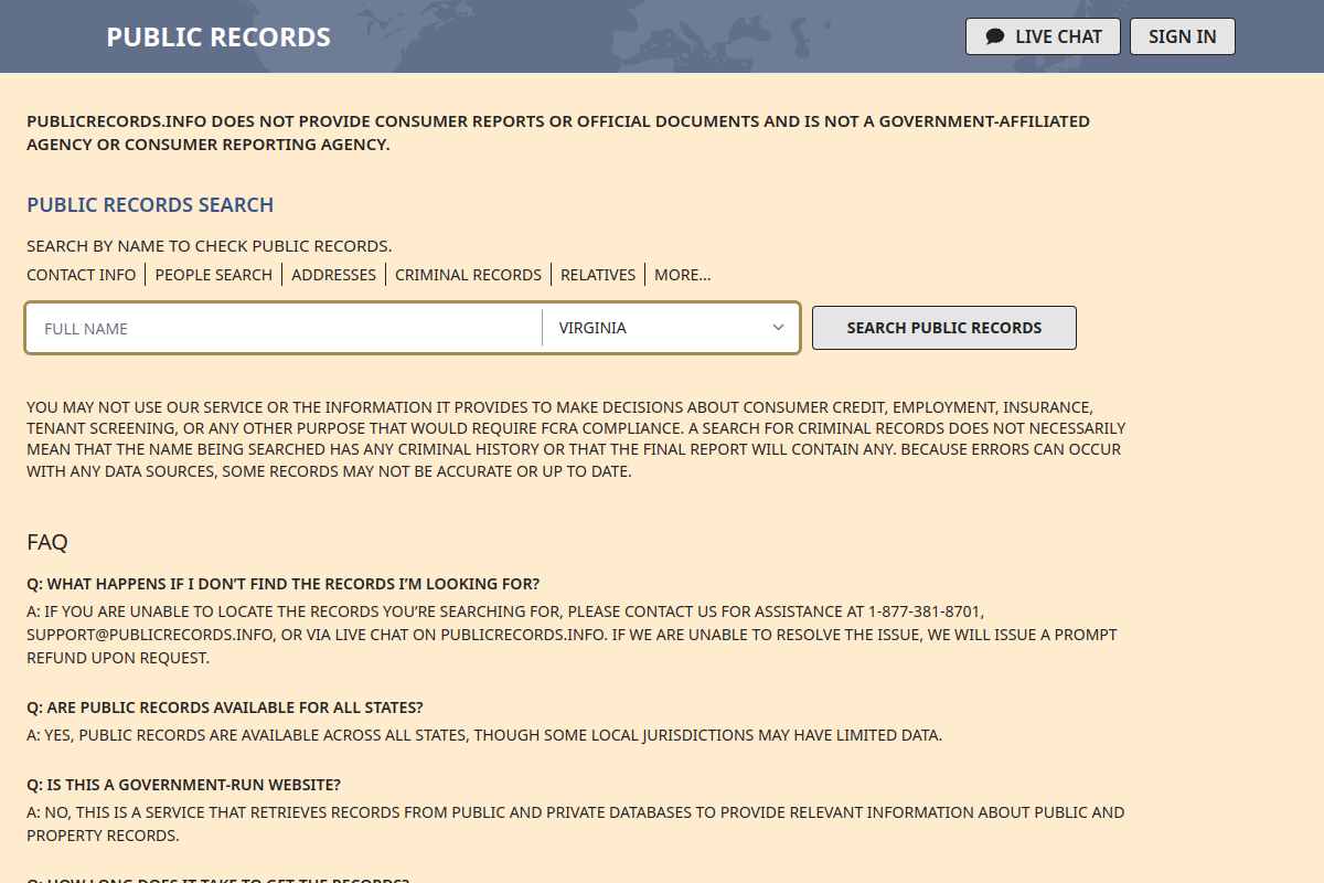 publicrecords.info – Verified Trust Test